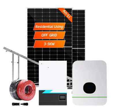 Sistemas de energía solar 3KW 5KW 10KW 20KW 30KW En la red fuera de la red Sistema de paneles solares híbridos para el hogar