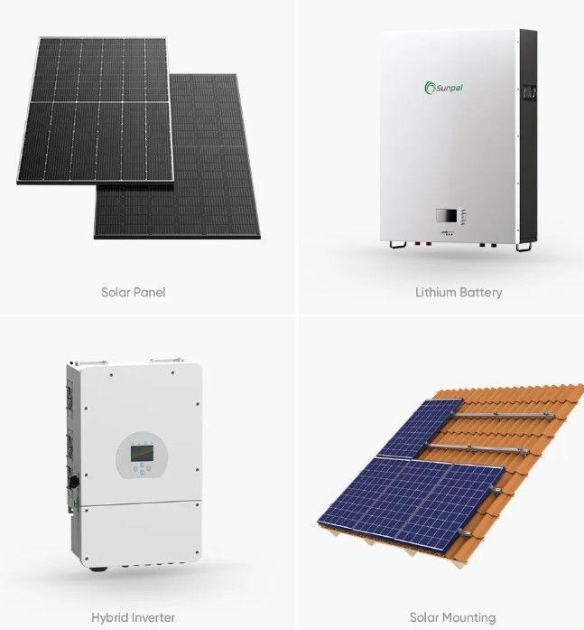 Almacenamiento Sistema de energía solar de 10000W 120v 240v Fase dividida 8KW 10KW 20KW 30KW 50KW Sistema de energía solar 10 Kw híbrido