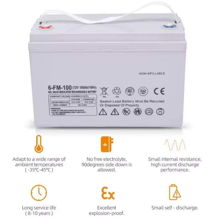Válvula de ciclo profundo regulado recargable 65ah 75ah 85ah 100ah 150ah 200ah 12 voltios 12v gel baterías de plomo ácido selladas solares